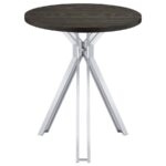 Edgerton Round Wood Top Bar Table Dark Oak and Chrome 183131 By Coaster Furniture Bar & Stool Mobilia Cleopatra 20 Edgerton Round Wood Top Bar Table Dark Oak and Chrome 183131 By Coaster Furniture 20