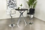 Edgerton Round Wood Top Bar Table Dark Oak and Chrome 183131 By Coaster Furniture Bar & Stool Mobilia Cleopatra 21 Edgerton Round Wood Top Bar Table Dark Oak and Chrome 183131 By Coaster Furniture 21