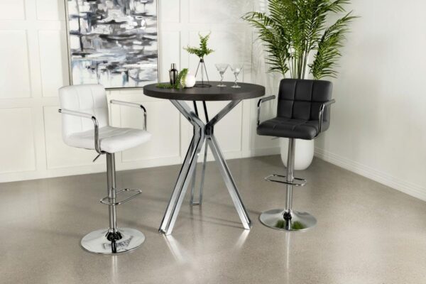 Edgerton Round Wood Top Bar Table Dark Oak and Chrome 183131 By Coaster Furniture 14