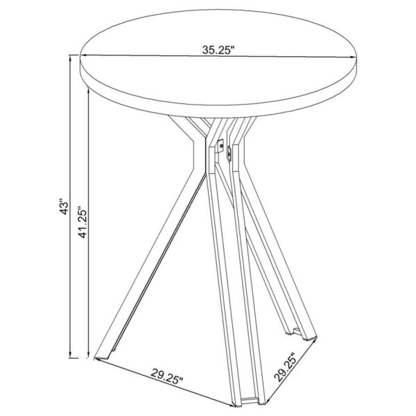 Edgerton Round Wood Top Bar Table Dark Oak and Chrome 183131 By Coaster Furniture 16