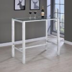 Tolbert Bar Table with Glass Top Chrome 104873 By Coaster Furniture Bar & Stool Mobilia Cleopatra 15 Tolbert Bar Table with Glass Top Chrome 104873 By Coaster Furniture 15