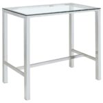 Tolbert Bar Table with Glass Top Chrome 104873 By Coaster Furniture Bar & Stool Mobilia Cleopatra 16 Tolbert Bar Table with Glass Top Chrome 104873 By Coaster Furniture 16