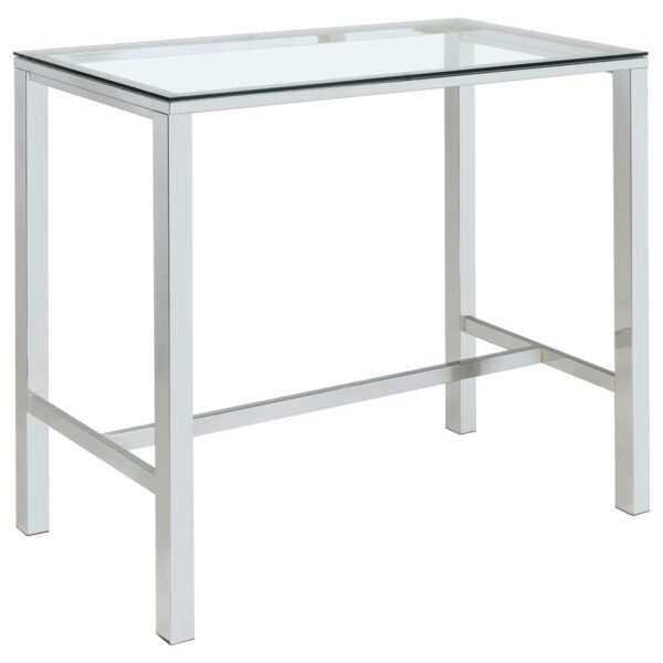 Tolbert Bar Table with Glass Top Chrome 104873 By Coaster Furniture 10