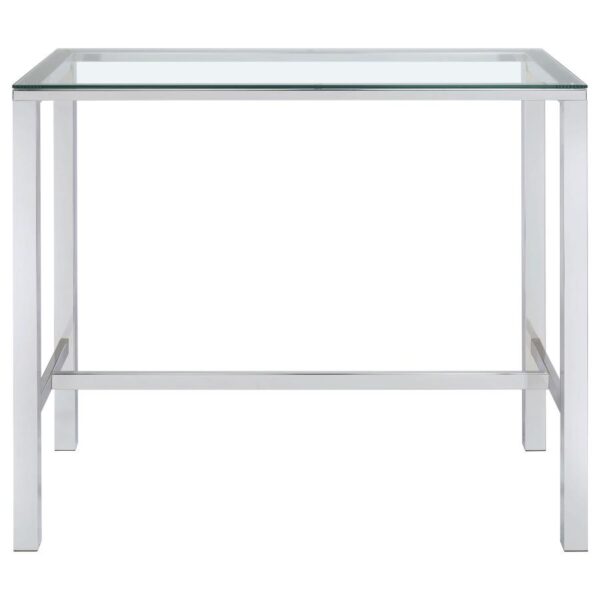 Tolbert Bar Table with Glass Top Chrome 104873 By Coaster Furniture 11