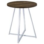Burkhart Sled Base Round Bar Table Brown Oak and Chrome 183516 By Coaster Furniture Bar & Stool Mobilia Cleopatra 17 Burkhart Sled Base Round Bar Table Brown Oak and Chrome 183516 By Coaster Furniture 17
