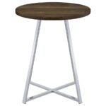 Burkhart Sled Base Round Bar Table Brown Oak and Chrome 183516 By Coaster Furniture Bar & Stool Mobilia Cleopatra 18 Burkhart Sled Base Round Bar Table Brown Oak and Chrome 183516 By Coaster Furniture 18