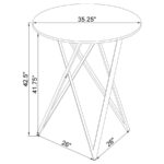 Bexter Faux Marble Round Top Bar Table White and Chrome 183526 By Coaster Furniture 20