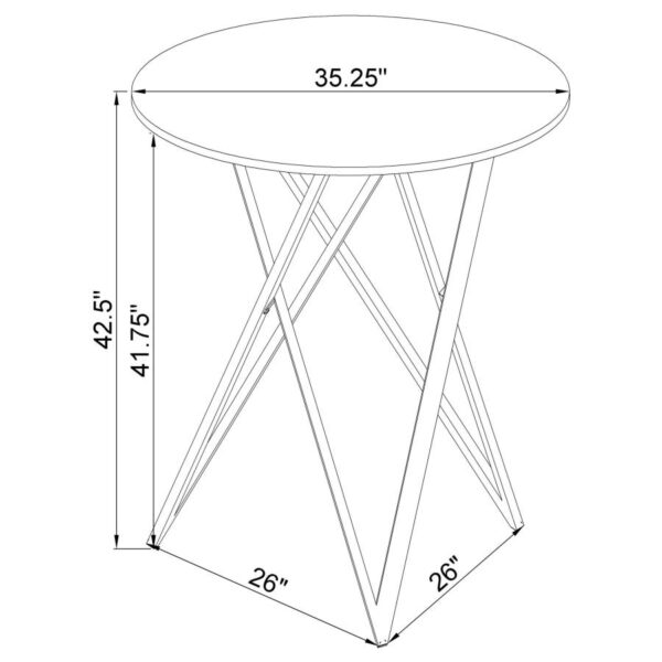 Bexter Faux Marble Round Top Bar Table White and Chrome 183526 By Coaster Furniture 14