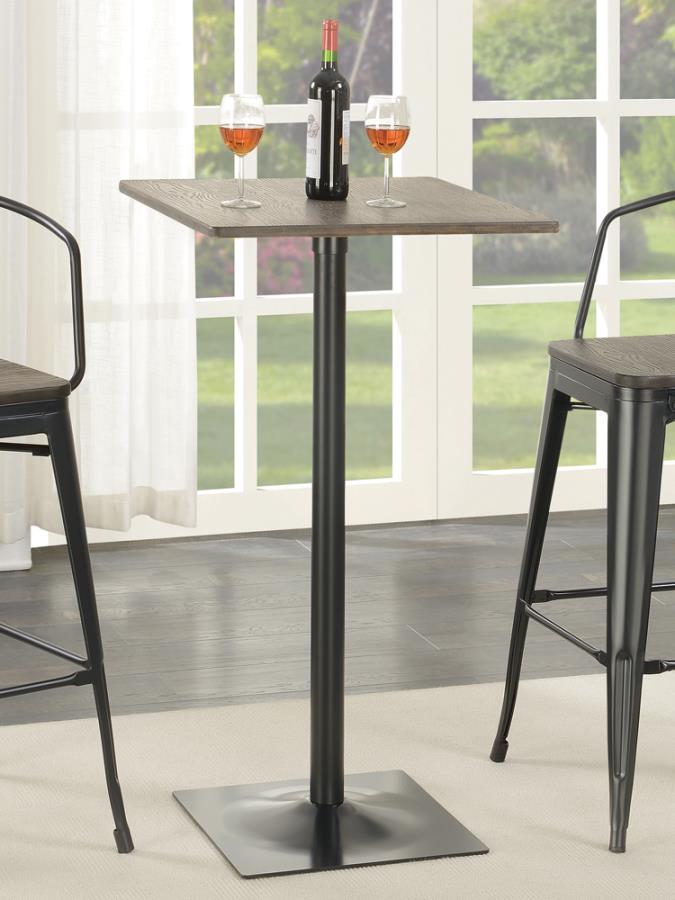 Cavalier Square Bar Table Dark Elm and Matte Black 100730 By Coaster Furniture 7