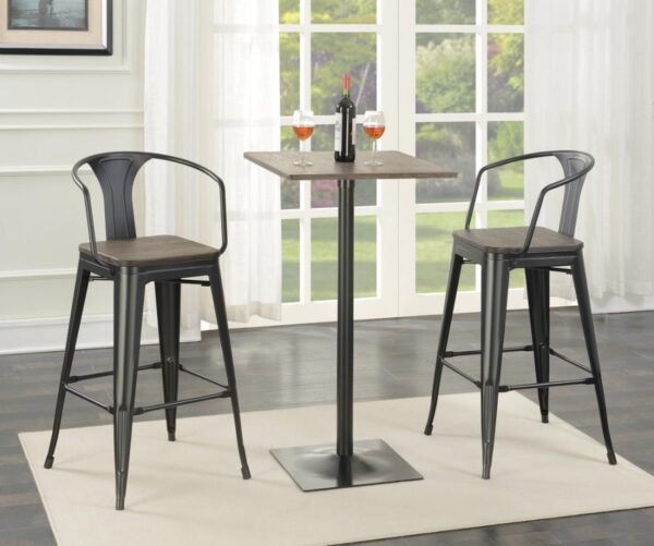 Cavalier Square Bar Table Dark Elm and Matte Black 100730 By Coaster Furniture 10