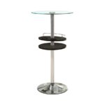 Gianella Glass Top Bar Table with Wine Storage Black and Chrome 120715 By Coaster Furniture 8