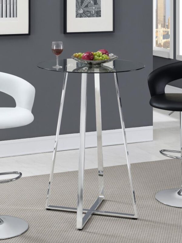 Zanella Glass Top Bar Table Chrome 100026 By Coaster Furniture 6