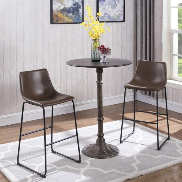 Oswego Round Bar Table Dark Russet and Bronze 100064 By Coaster Furniture 11
