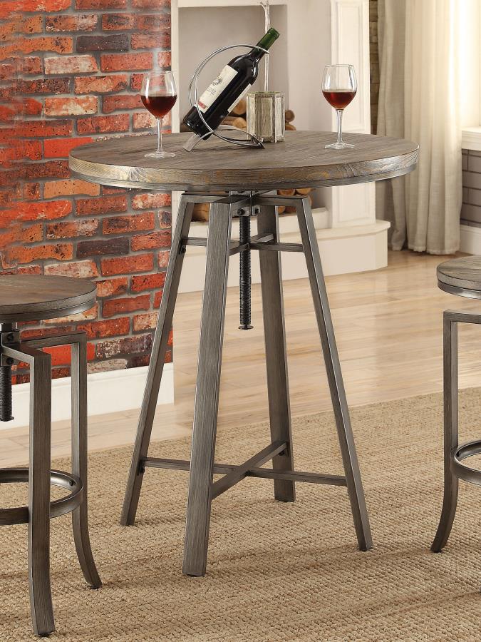 Bartlett Adjustable Swivel Bar Table Brushed Nutmeg 101811 By Coaster Furniture