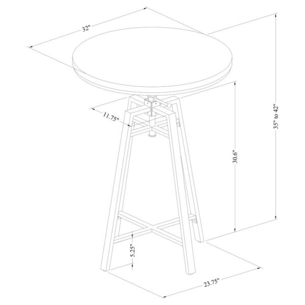 Bartlett Adjustable Swivel Bar Table Brushed Nutmeg 101811 By Coaster Furniture 10