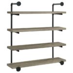 Elmcrest 40-inch Wall Shelf Black and Gray Driftwood 804427 By Coaster Furniture Home Office Mobilia Cleopatra 13 Elmcrest 40-inch Wall Shelf Black and Gray Driftwood 804427 By Coaster Furniture 13