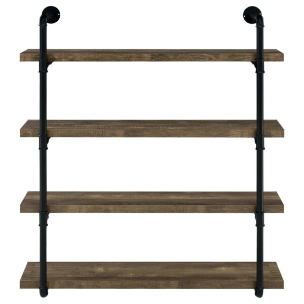 Elmcrest 40-inch Wall Shelf Black and Rustic Oak 804417 By Coaster Furniture 10