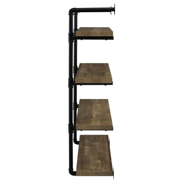 Elmcrest 40-inch Wall Shelf Black and Rustic Oak 804417 By Coaster Furniture 11