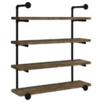Elmcrest 40-inch Wall Shelf Black and Rustic Oak 804417 By Coaster Furniture Home Office Mobilia Cleopatra 18 Elmcrest 40-inch Wall Shelf Black and Rustic Oak 804417 By Coaster Furniture 18