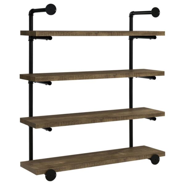 Elmcrest 40-inch Wall Shelf Black and Rustic Oak 804417 By Coaster Furniture 12