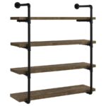 Elmcrest 40-inch Wall Shelf Black and Rustic Oak 804417 By Coaster Furniture Home Office Mobilia Cleopatra 19 Elmcrest 40-inch Wall Shelf Black and Rustic Oak 804417 By Coaster Furniture 19