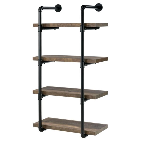 Elmcrest 24-inch Wall Shelf Black and Rustic Oak 804426 By Coaster Furniture 12