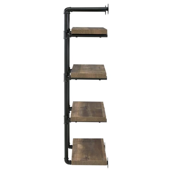 Elmcrest 24-inch Wall Shelf Black and Rustic Oak 804426 By Coaster Furniture 15