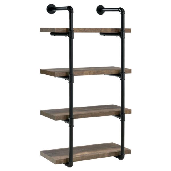 Elmcrest 24-inch Wall Shelf Black and Rustic Oak 804426 By Coaster Furniture 16