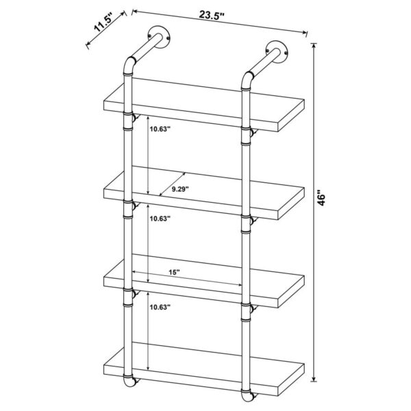 Elmcrest 24-inch Wall Shelf Black and Rustic Oak 804426 By Coaster Furniture 18