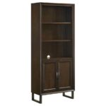 Marshall 5-shelf Bookcase With Storage Cabinet Dark Walnut and Gunmetal 881296 By Coaster Furniture 25