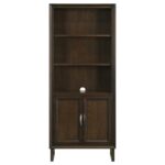 Marshall 5-shelf Bookcase With Storage Cabinet Dark Walnut and Gunmetal 881296 By Coaster Furniture 28