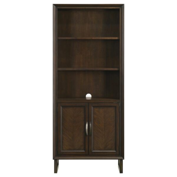 Marshall 5-shelf Bookcase With Storage Cabinet Dark Walnut and Gunmetal 881296 By Coaster Furniture 17