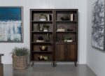 Marshall 5-shelf Bookcase With Storage Cabinet Dark Walnut and Gunmetal 881296 By Coaster Furniture 33