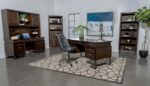 Marshall 5-shelf Bookcase With Storage Cabinet Dark Walnut and Gunmetal 881296 By Coaster Furniture 34
