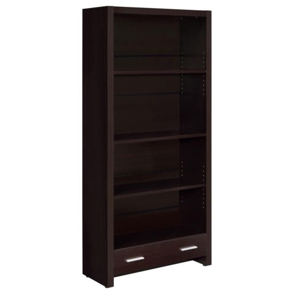 Skylar 5-shelf Bookcase with Storage Drawer Cappuccino 800905 By Coaster Furniture 15