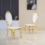 DC3000 Stainless Steel and Leather Dining Chairs by Artisan Furniture Dining Chair & Bench Mobilia Cleopatra 36 DC3000 Stainless Steel and Leather Dining Chairs by Artisan Furniture 36
