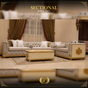 Star Handmade Modular Off White Gold Sectional Set