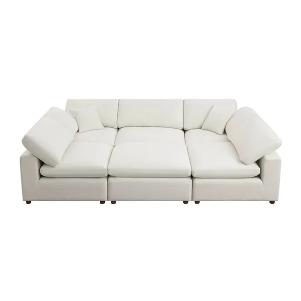 White SEC8061WH-AC314 Armless Chair Artisan Furniture 6