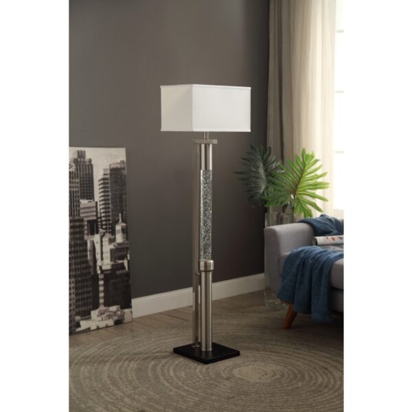 Satin nickel Floor Lamp, LED Night Light Water dancing light Noura Collection By homelegence 6