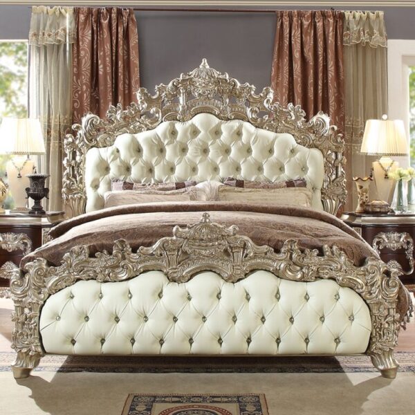 Metallic Silver Finish California King Bed HD-8017 By Homey Design 4