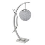 Satin nickel Table Lamp,LED Night Light Etsu Collection By homelegence 7