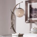 Satin nickel Table Lamp,LED Night Light Etsu Collection By homelegence 8