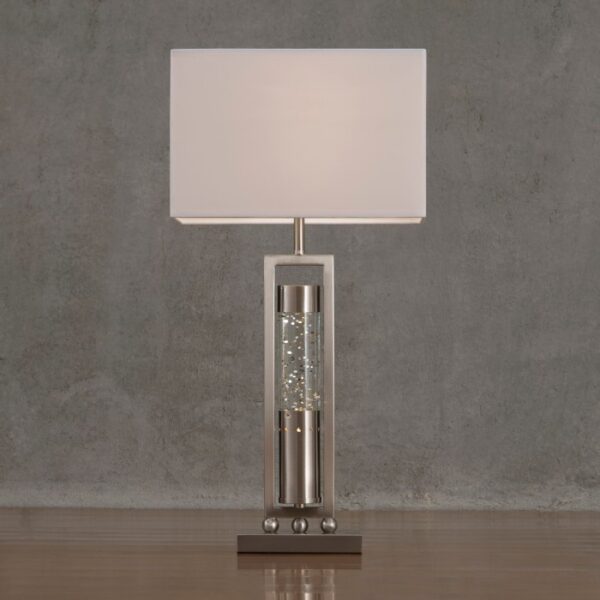 Satin nickel Table Lamp, Night Light Water dancing light Elan Collection By homelegence 8