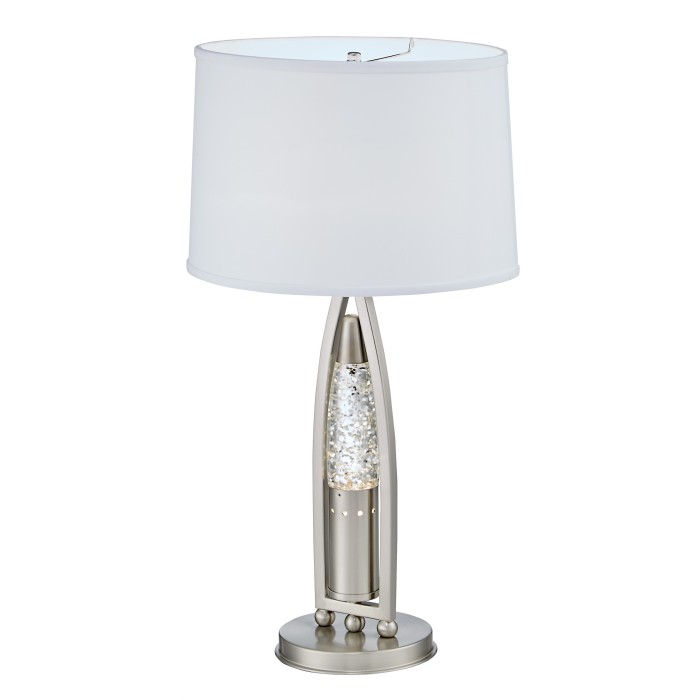 Satin nickel Table Lamp, Night Light Water dancing light Jair Collection By homelegence
