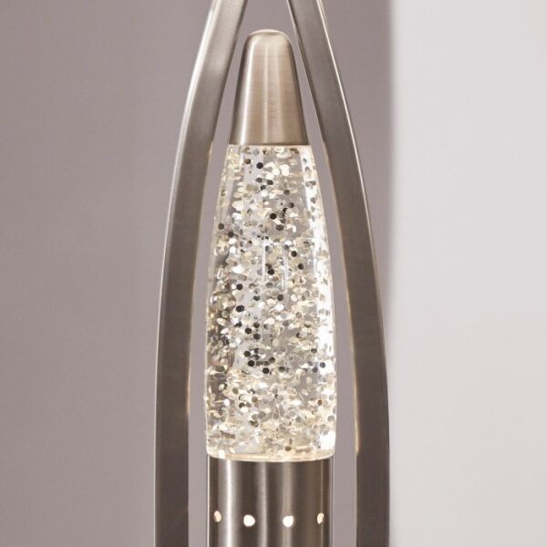 Satin nickel Table Lamp, Night Light Water dancing light Jair Collection By homelegence 8