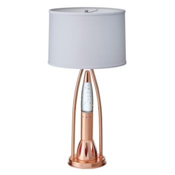 Satin Copper Table Lamp, Night Light Water dancing light Lenora Collection By homelegence