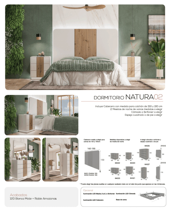 Blanco Mate Natura 02 Bedroom Set p13542 By ESF Furniture 12