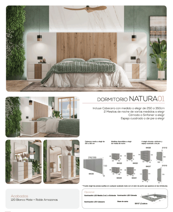 Blanco Mate Natura 01 Bedroom Set p13541 By ESF Furniture 12