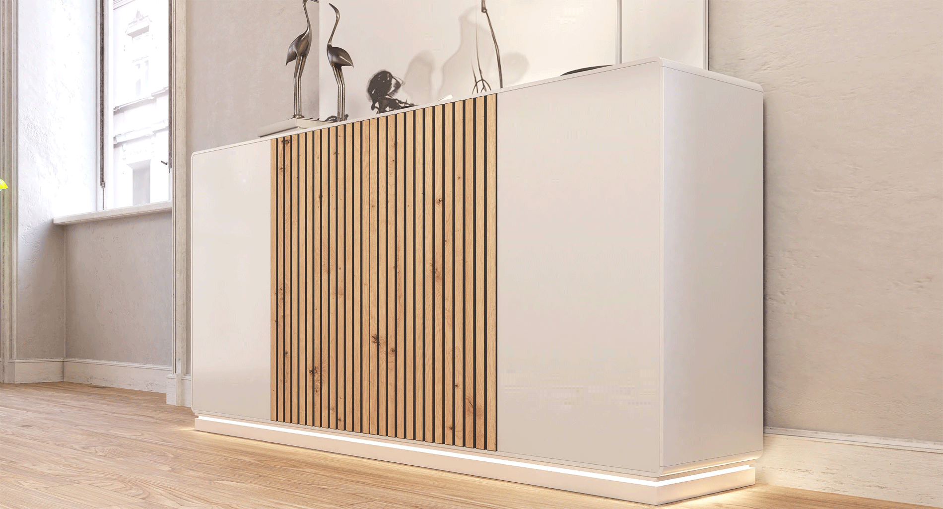 Blanco Mate Natura 05 Buffet p13553 By ESF Furniture