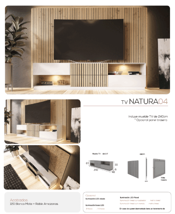 Blanco Mate Natura 04 TV Stand p13552 By ESF Furniture 8
